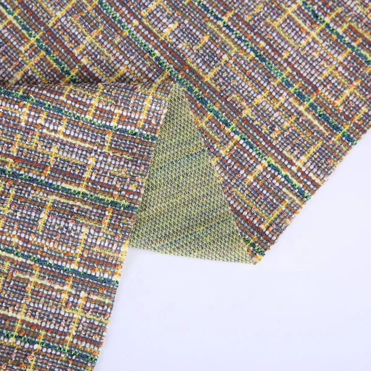 
High quality multi color rayon polyester jacquard yarn dyed knitted tr fabric 