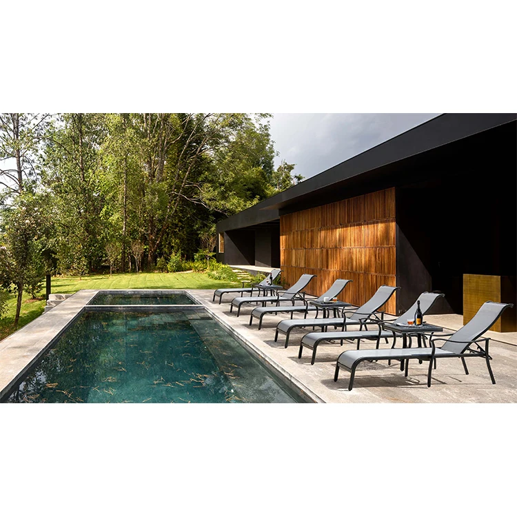 Patio Furniture Aluminum Outdoor Beach Pool Chair Sun Bed Lounger Chaise Lounge