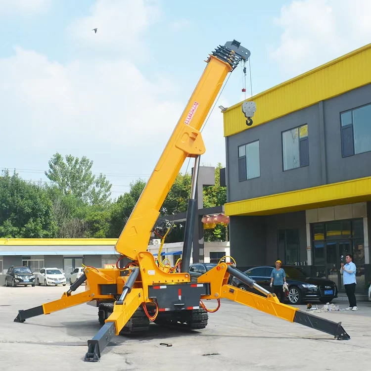 P-253 8 ton spider crane 5 tons 35 meter lifting long reach remote controle spider crane fly jib CE