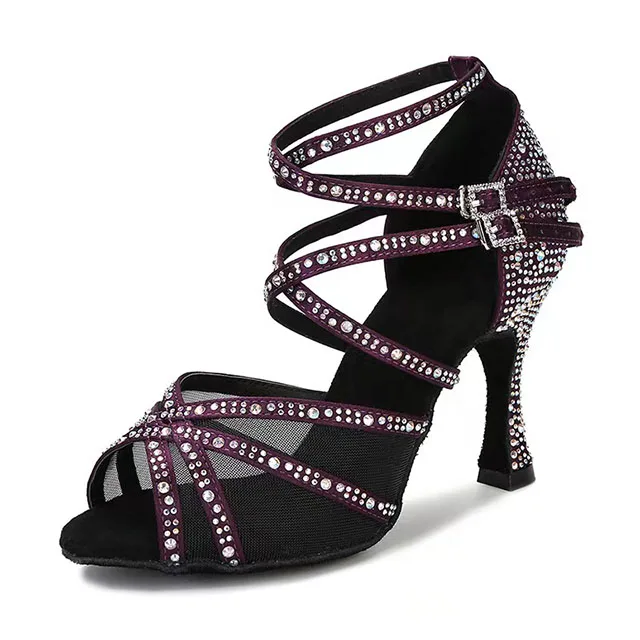 00:08 00:30  View larger image Add to Compare  Share Women Luxury Crystal Light Flexible Heels Dancing Latin Salsa Dance Shoe