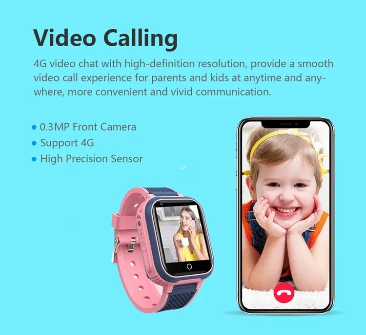 Casmoo Hot Sale Waterproof Student Kids Gift Phone Watch 4g Video Call Gps Smartwatch For Kids With Hd Camera