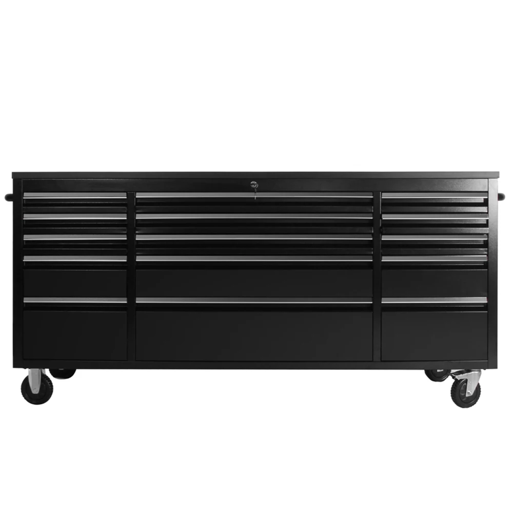 72inch 180cm black powder coated tool cabinet with wheels handle