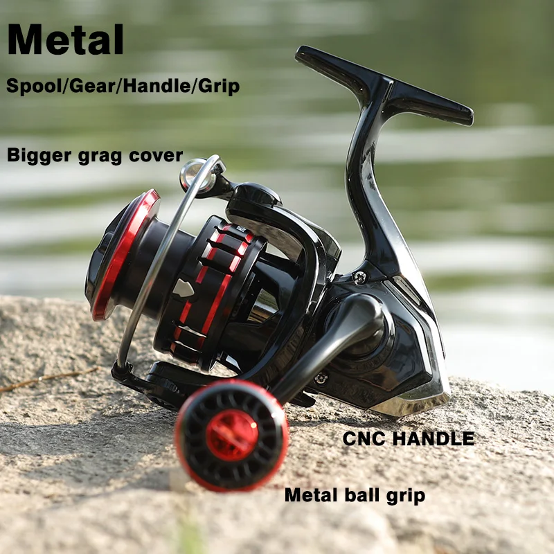 Metal Ball Grip Spinning Reel HQ 500 800 Mini Reel Fishing wheel 1000-7000 10KG Drag Saltwater Sea Freshwater Carp Fishing Reel