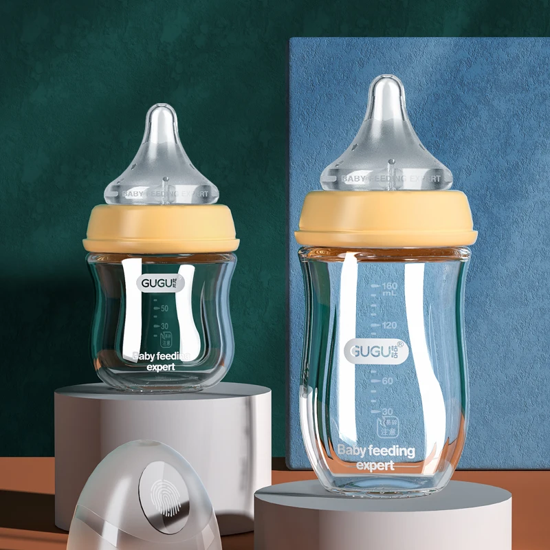 Baby feeding Bottle newborn 80&160ml wide neck glass baby bottle 2pcs baby milk bottle sets