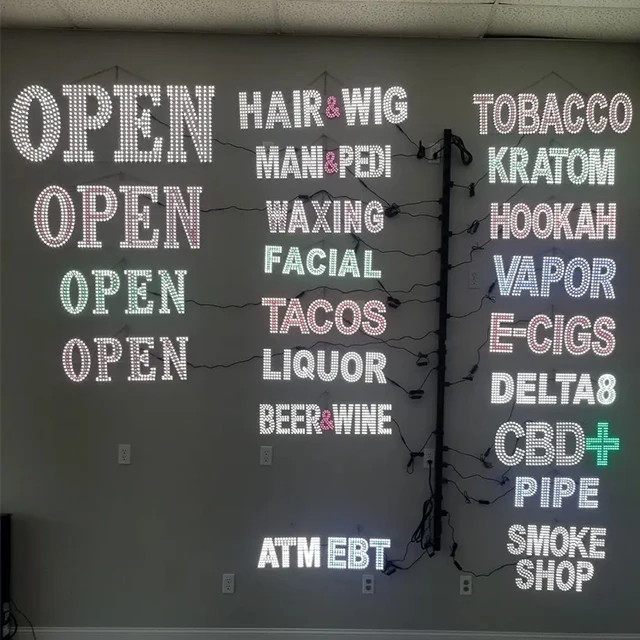 Custom Outdoor Store Front Big Led Logo Multicolor Lighted Up 3D Wireless Led Large Sign For Hotels