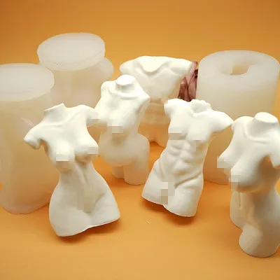 
2021 Female Body DIY Candle Male Female Figure Aromatherapy Plaster Mold Human Body Silicone Mold 