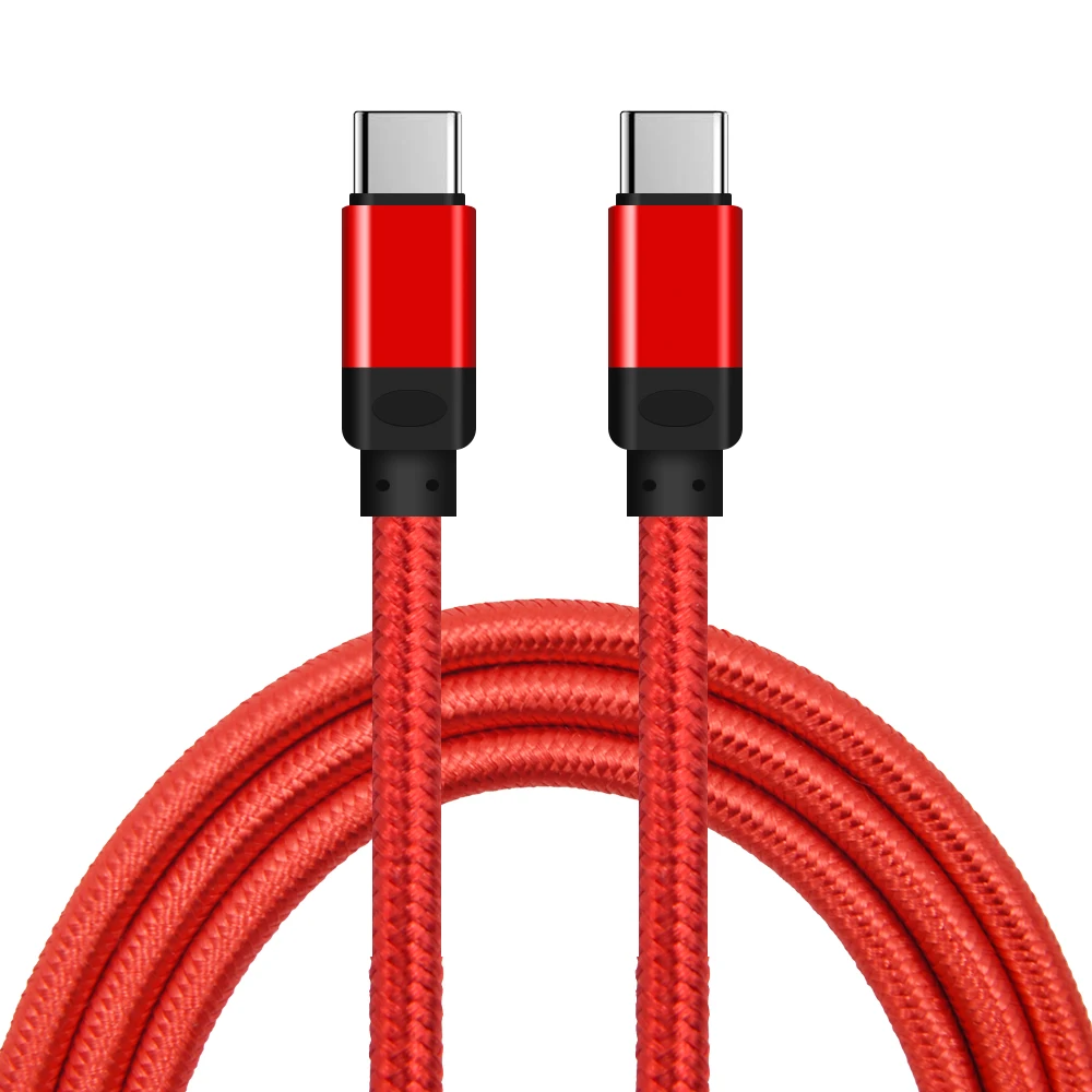 PD 60W Nylon Braided USB C to USB C Fast Charging Data Cable for Phone Charger Cable