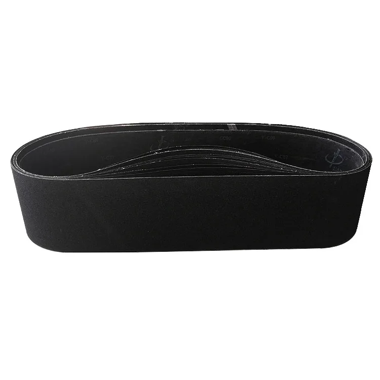 X Weight Silicon Carbide Abrasive Belt Black Cloth Grit 36 to 320 for Polishing Metal and Cement Boards