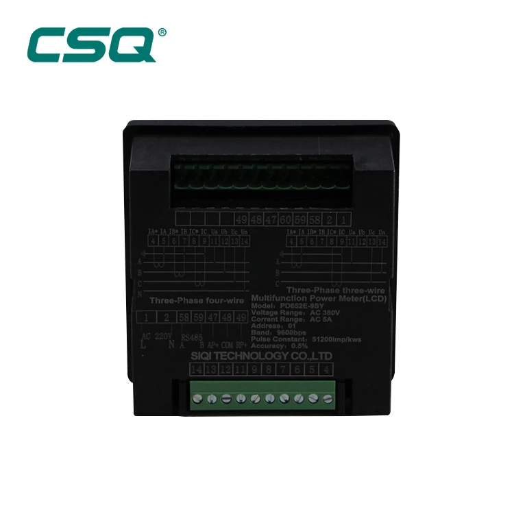 
3 Phase Digital Electric Meter AC CE LCD Display Multifunction Power Meter with RS485 manufacturer 