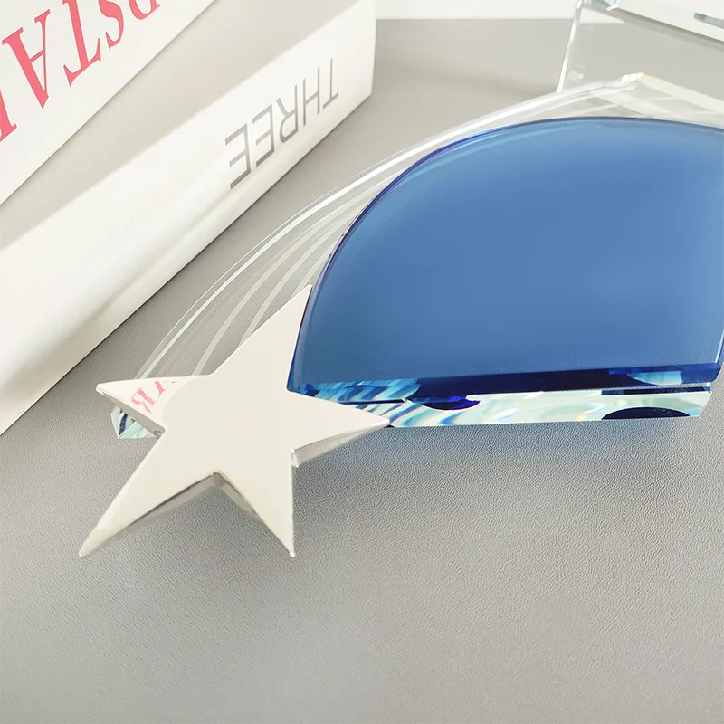 Honor of crystal K9 Crystal Award Metal Star Trophies Plaque Award for Business Gifts