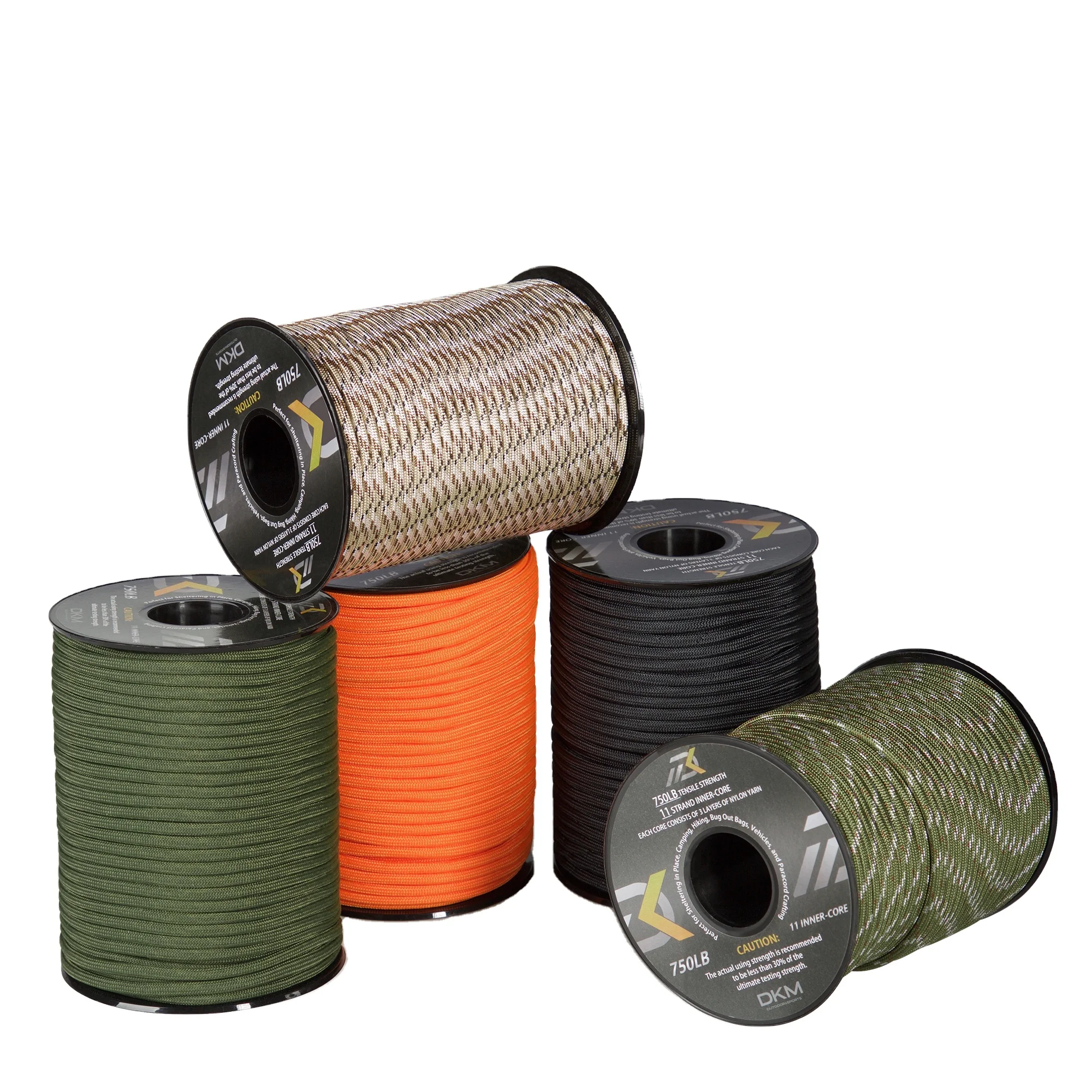 Customized  7/11 Strand survival 4mm polyester Paracord 550 paracord 750 Lbs for bracelet weaving