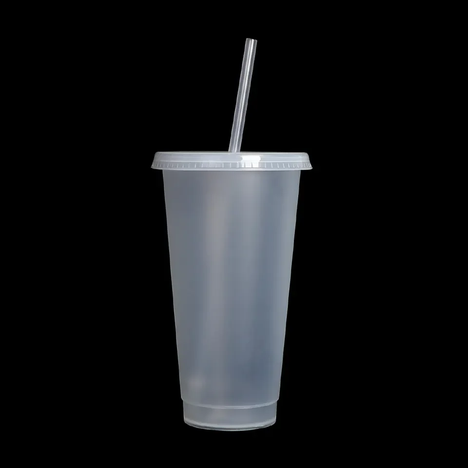 2023 Hot Selling Solid Color 710ml Sample Style Plastic Cups With Lid and Straw 24oz Tumbler Plastic Cup