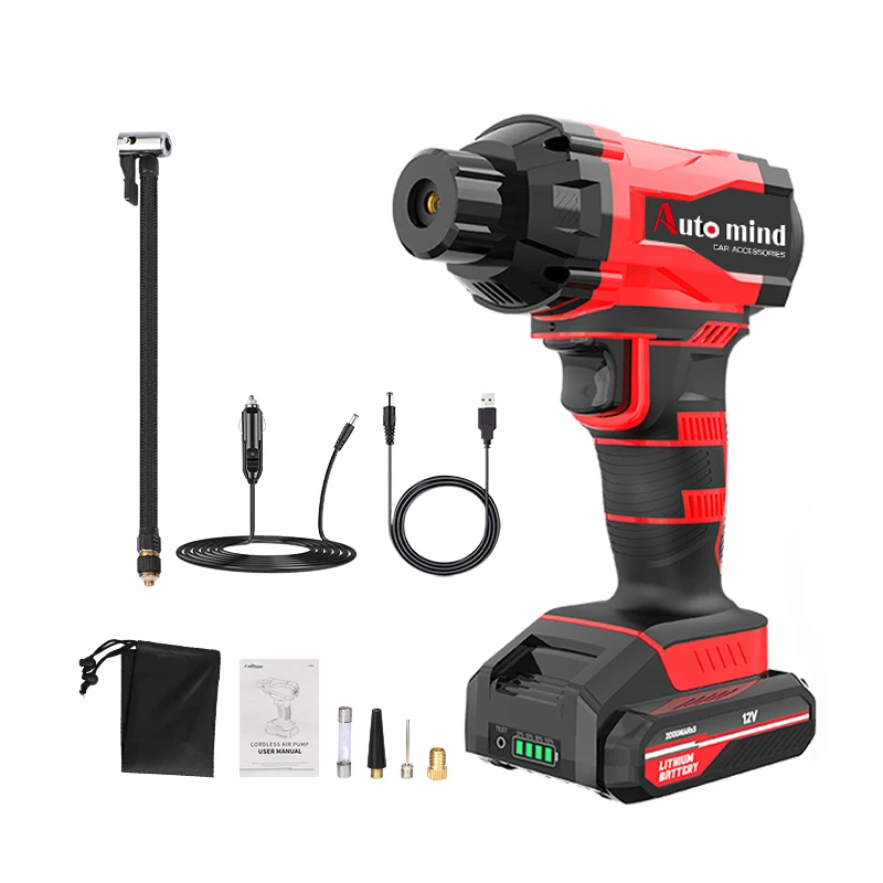 High Quality 12V Tyre Pressure Digital Display Auto Bike Air Compressor Wireless Car Inflatable Air Pump Tire Inflator