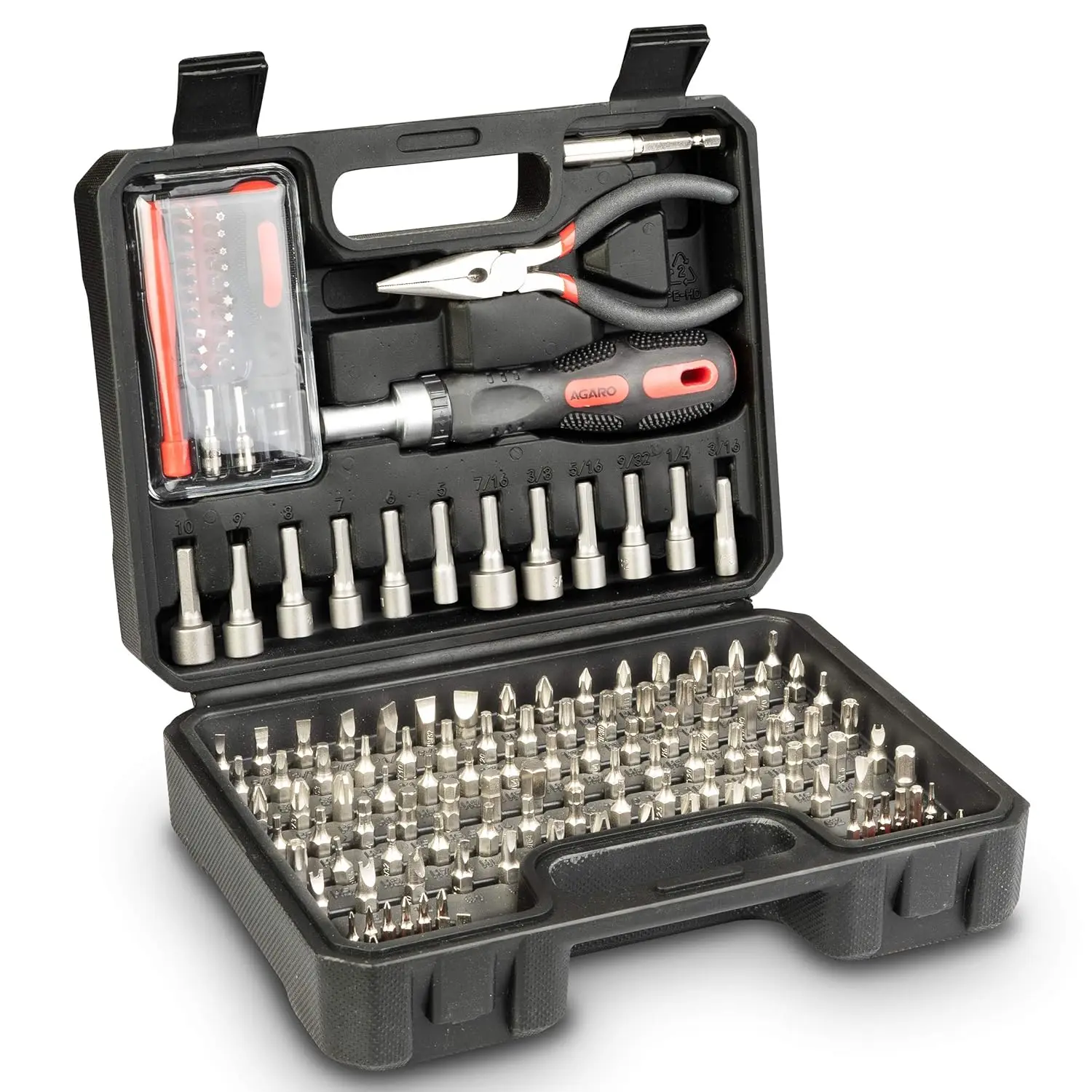 Professional-Grade Home Hand Tool Kit Chrome Vanadium Steel Screwdriver and Bit Set with Carry Box- 151 Pieces from India