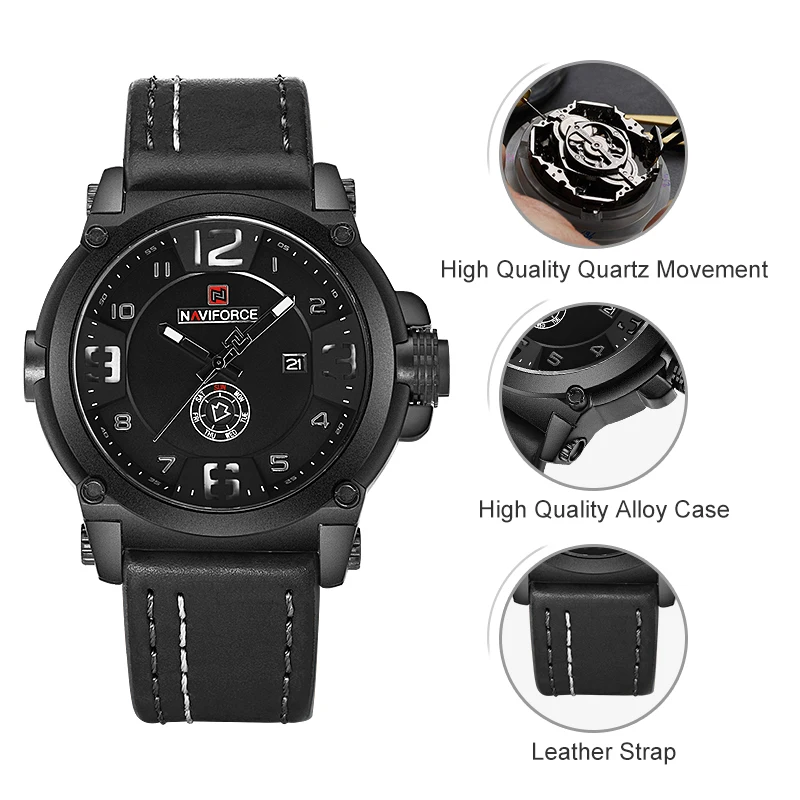 NAVIFORCE 9099 Digital Watch Sport Clock Date Quartz Men Fashion Luxury Watches Men