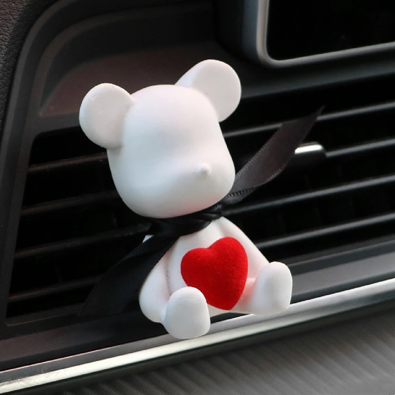Wholesale Lovely Bear Shape Car Vent Air Freshener Scented Ceramic Aroma Plaster Porcelain Home Fragrance Essential Oil Diffuser