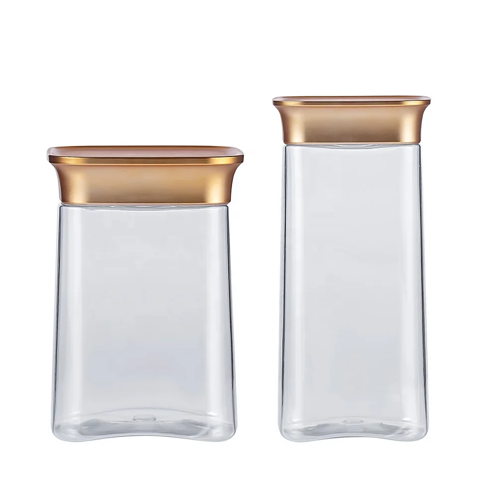 555ml 710ml High-end square Package PET Food Grade Pine Nut Almond Kernel Nuts Pet Plastic Bottle