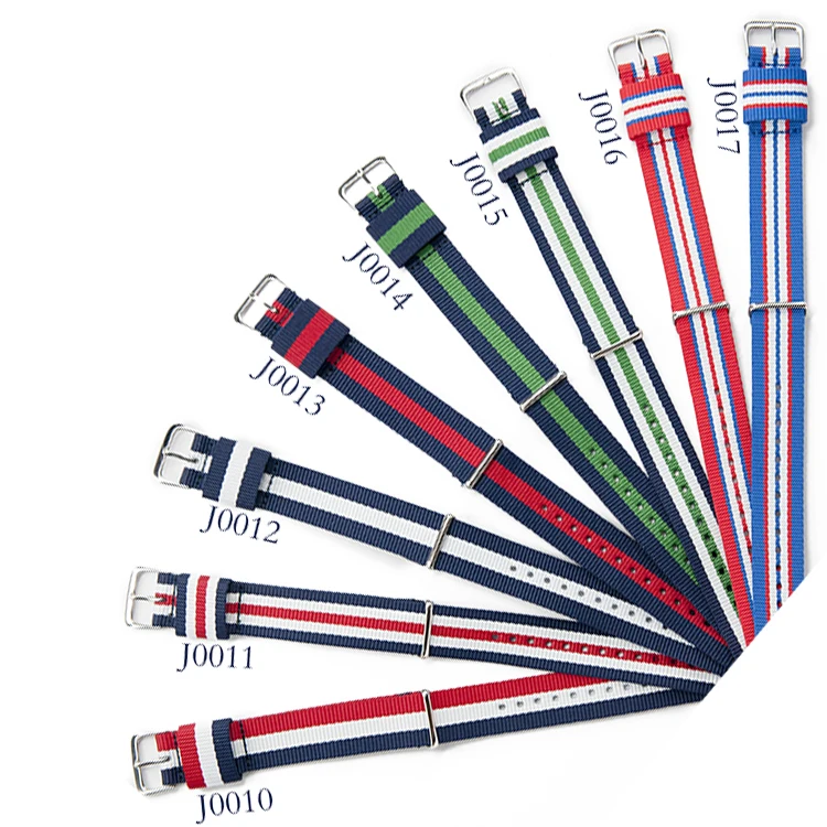 G10 Regimental Classic 16 18 20 22 24mm striped nylon strap watch for smart watch