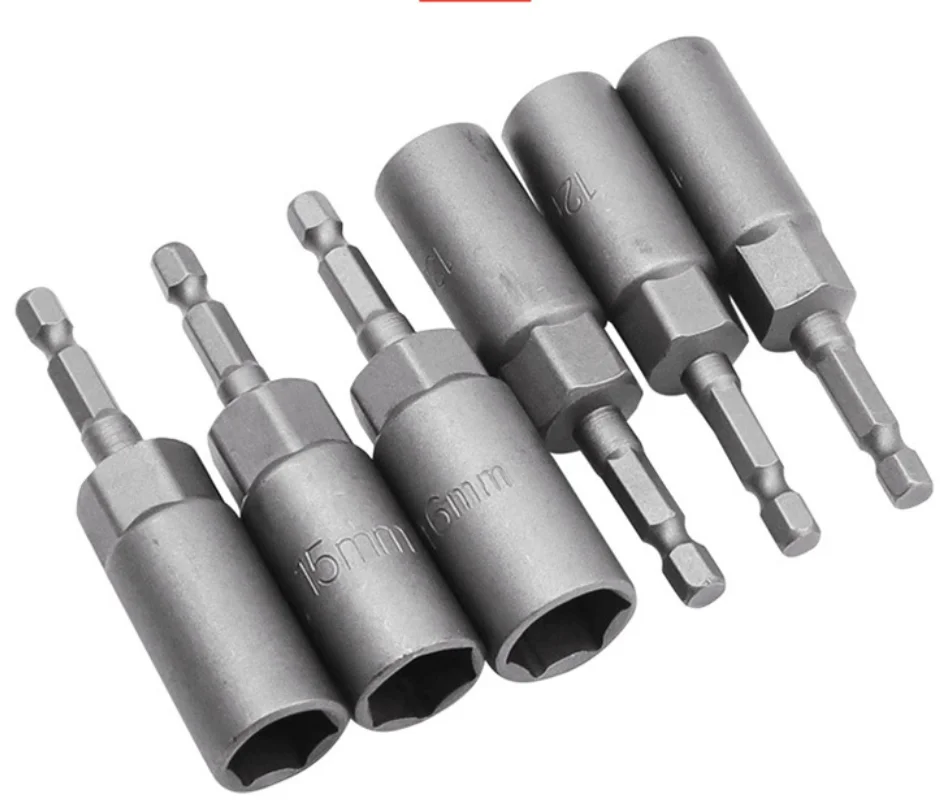 14Pcs Length 65mm Screwdriver Socket Wrench Specification 6-19 Strong Magnetism Hex Sleeve Nozzles Nut Driver For Power Tool