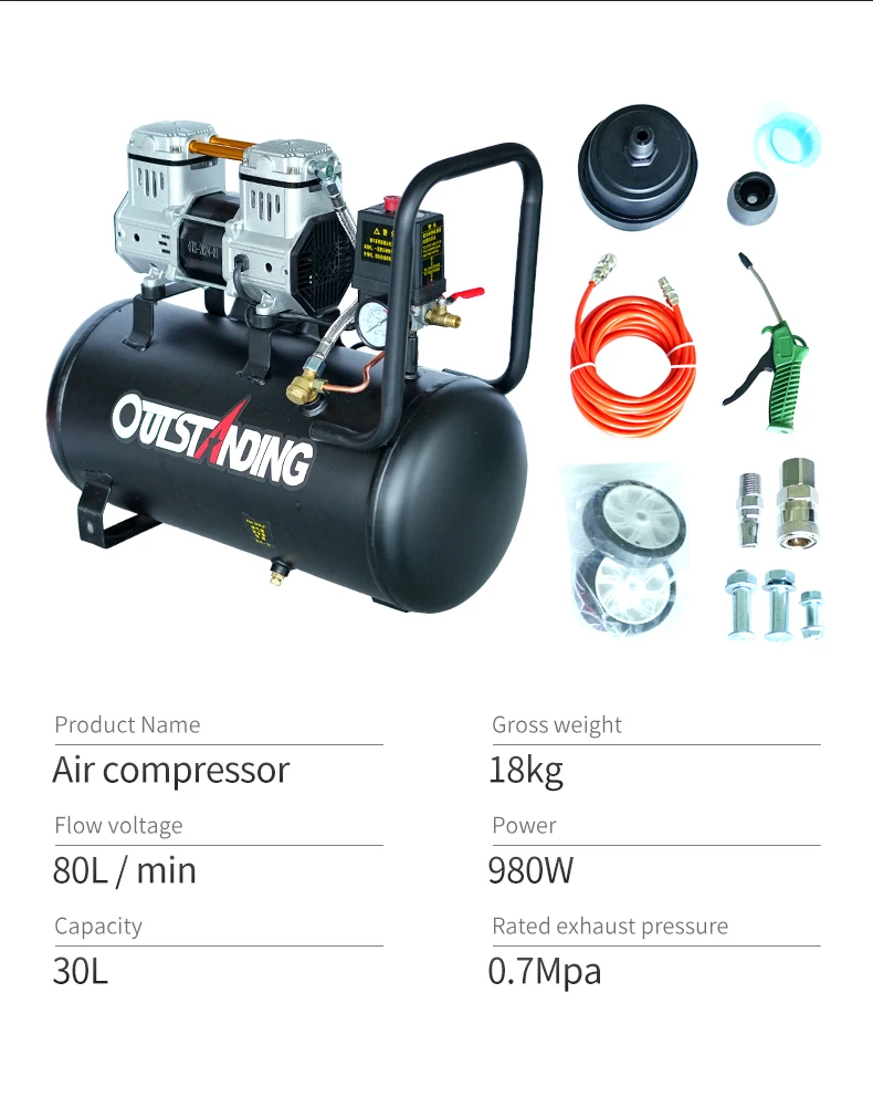 Turbo automotive air conditioning compressor  220V Portable with Pump Motor New Gasoline Powered Lubricated Home Restaurant Use