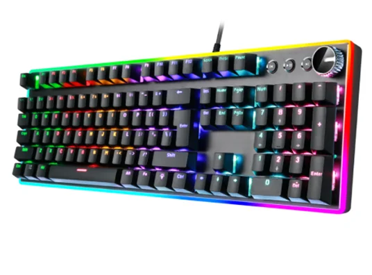 Новая Проводная USB игровая механическая клавиатура YH908 ABS пластик/алюминиевый сплав Материал крышки 104 клавиш с 19 видами светодиодной подсветки