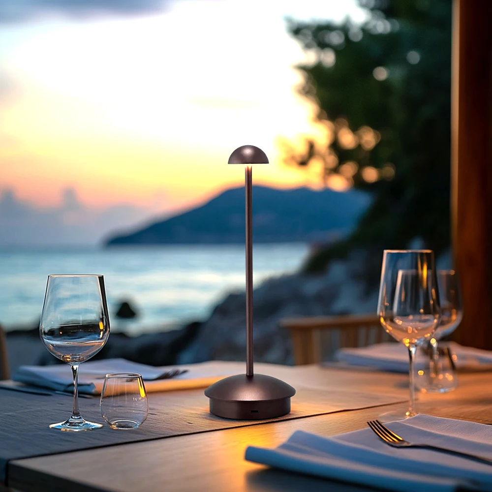 New Pattern Mushroom Table Lamp 2700K Home Decor Portable Light Cordless Restaurant Led Rechargeable Table Lamps Wireless Light