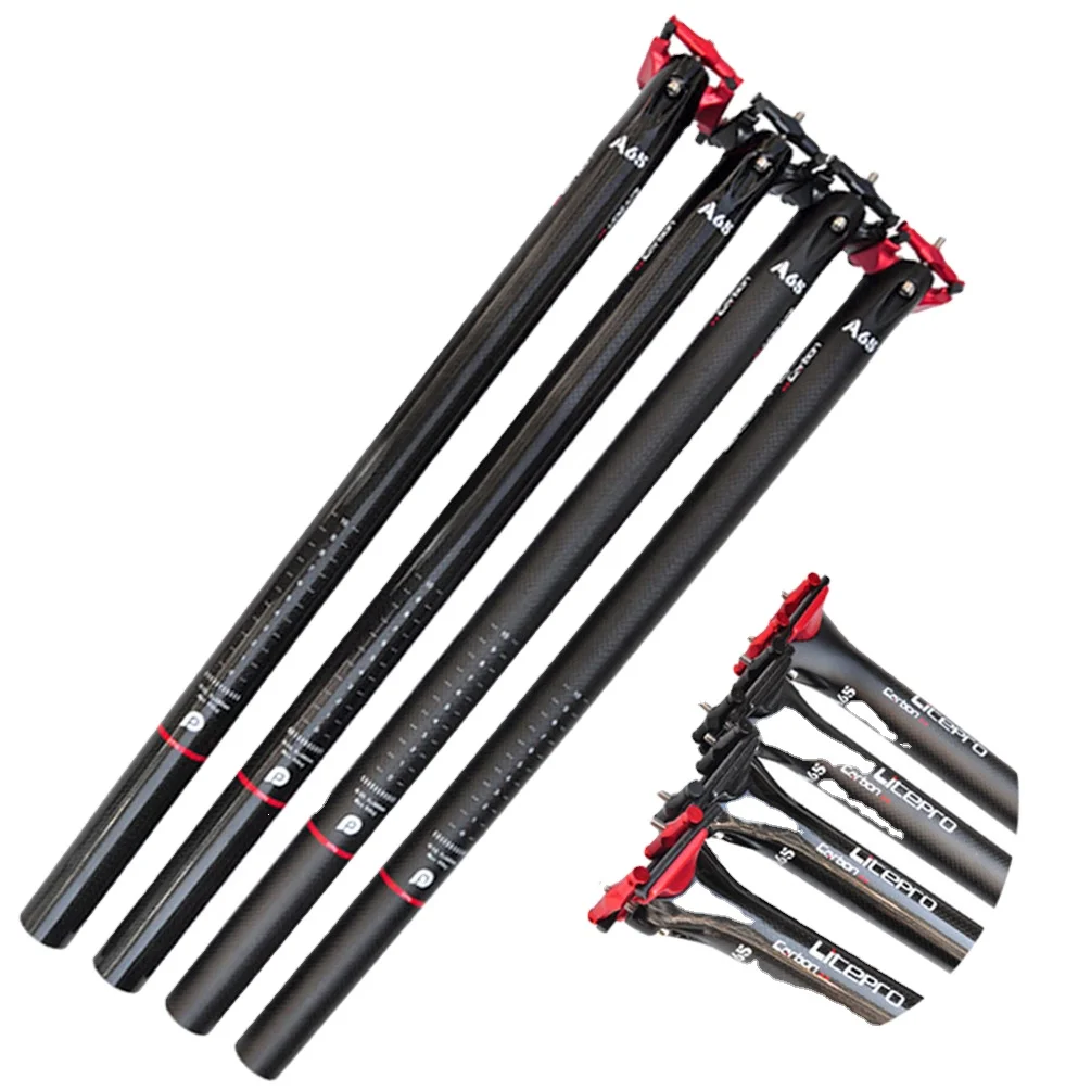 Подседельный штырь Litepro A65 из углеродного волокна, 33,9*580 мм, 412 дюйма