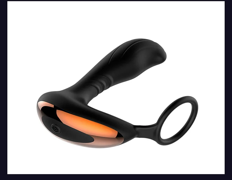 Male G-point remote control backyard massager silicone anal plug toy vibration lock sperm ring Prostate Massager