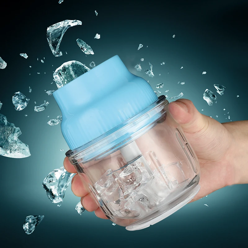 Mini Food Chopper Kitchen USB Charging Juice Blender Mixer Ice Block Breaker with food grade glass bowl 350ml