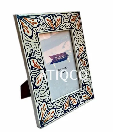 Blue Rajasthani Style Wooden Photo Frame Hand Painted Indian Design | Return Gift Picture Frames