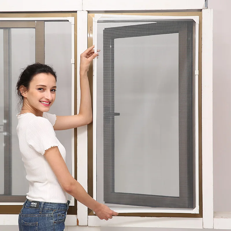 Fire resistant magnetic fiberglass screen, window insect nets