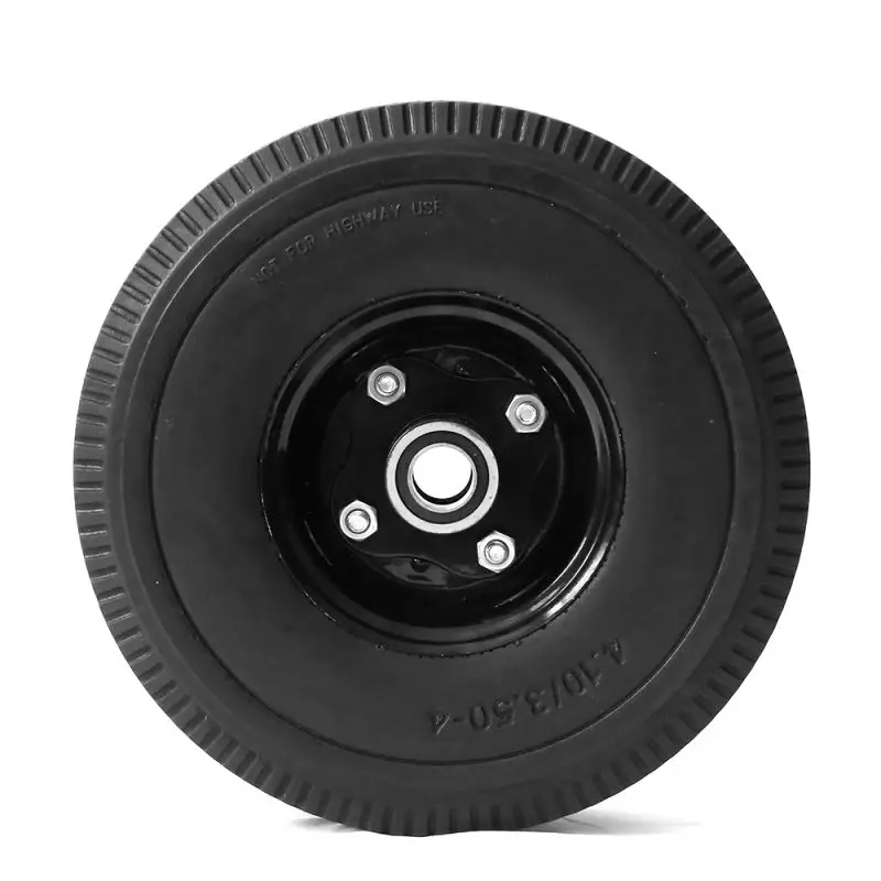 alu and steel rim solid rubber tire for small hand truck from china factory