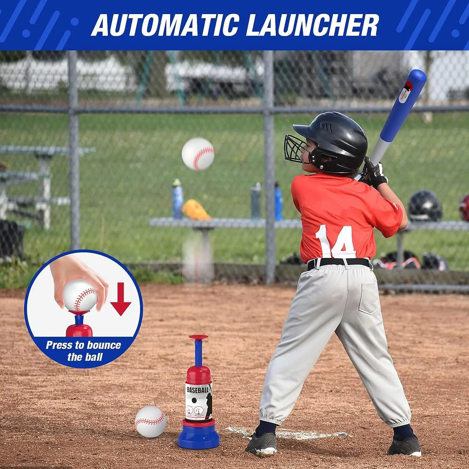 3 in 1 Baseball batting training game automatic launcher hanging tee standing tee set outdoor baseball  sport toy for kid