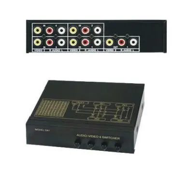 4port four way AV Selector 4in 1out 4x1 Audio Video Switch
