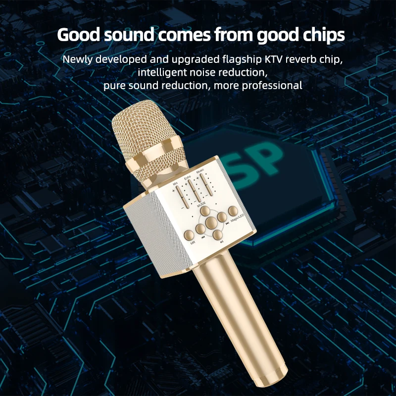 Wireless Bluetooths Karaoke Microphone Voice Change Karaoke Micro Condenser Mike Microphone Wireless Mic for iphone Singing Ktv