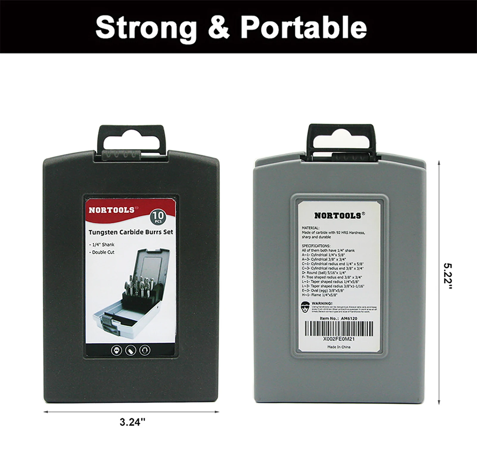 10pc Cross toothing Tungsten Carbide Rotary Burrs