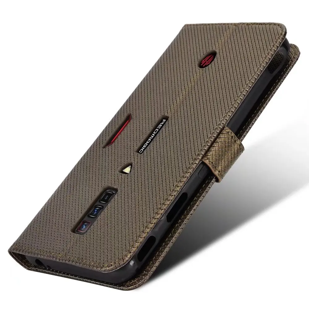 Luxury Wallet Diamond pattern PU Leather Flip Case Cover  For  ZTE Nubia Red Magic 6/ 6 Pro