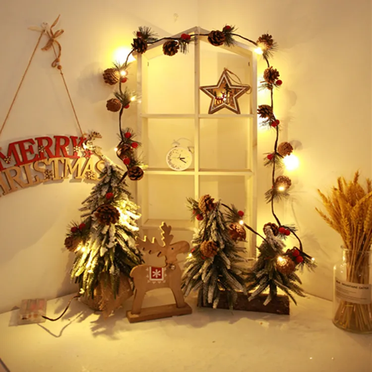 Christmas decoration supplies Christmas Pinecone Lamp String Pine Needle Decorative LED Copper Wire Lamp