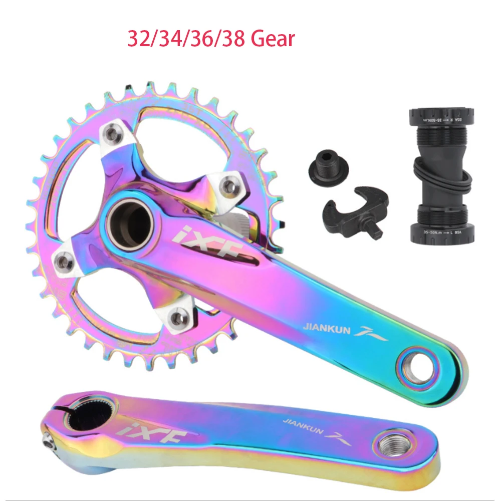 Mountain bike crankset aluminum alloy bicycle crank sprocket mountain bicycle crank crank fluted disc mtb bike parts
