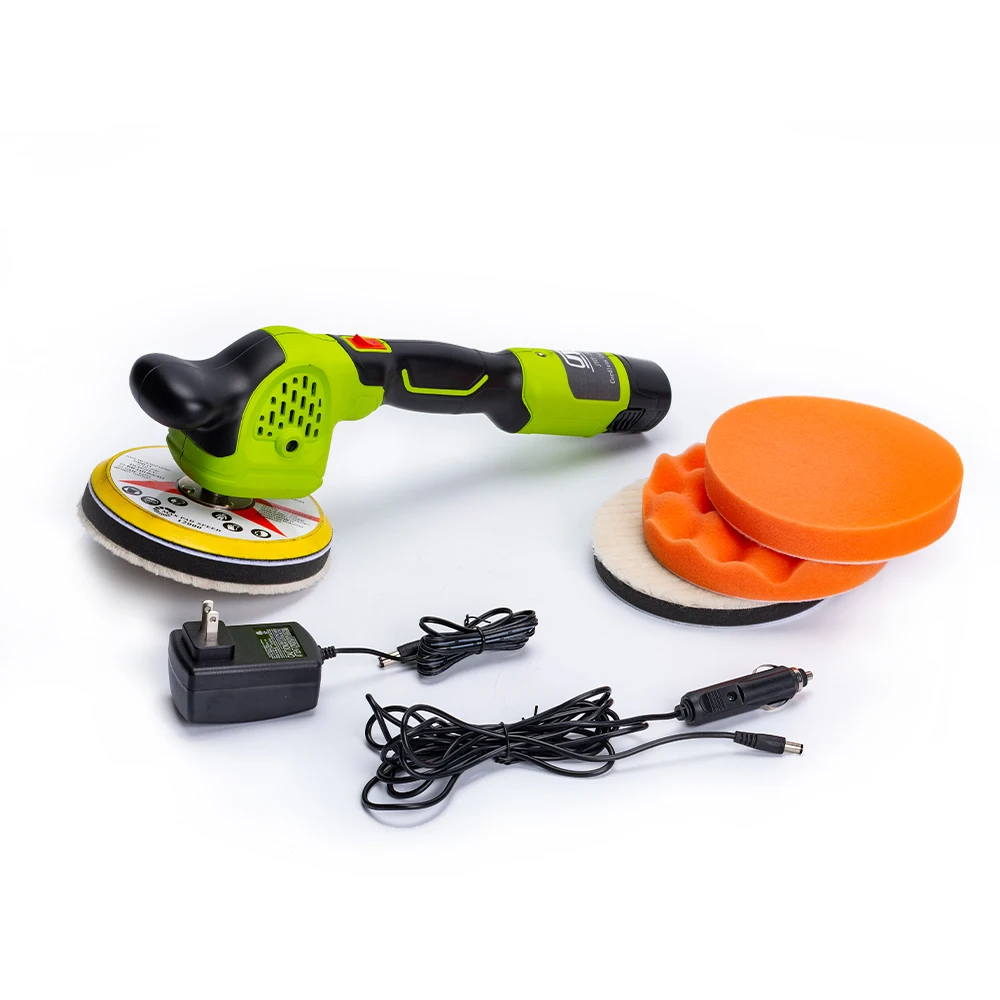 Dual Power Source 12v Li-Ion or 12v Car Power 6 in. Orbital Buffer Polisher Car Waxer