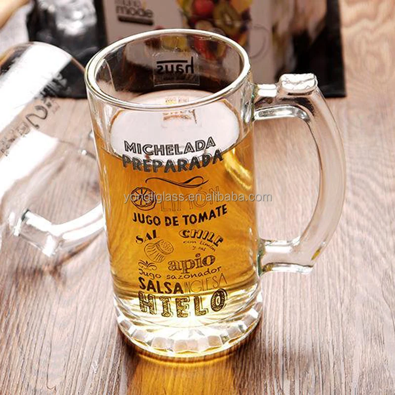 750 ml/26 oz custom decal logo Funny Glass Beer Mug,personalized glass mugs,great beer mugs for beer lovers