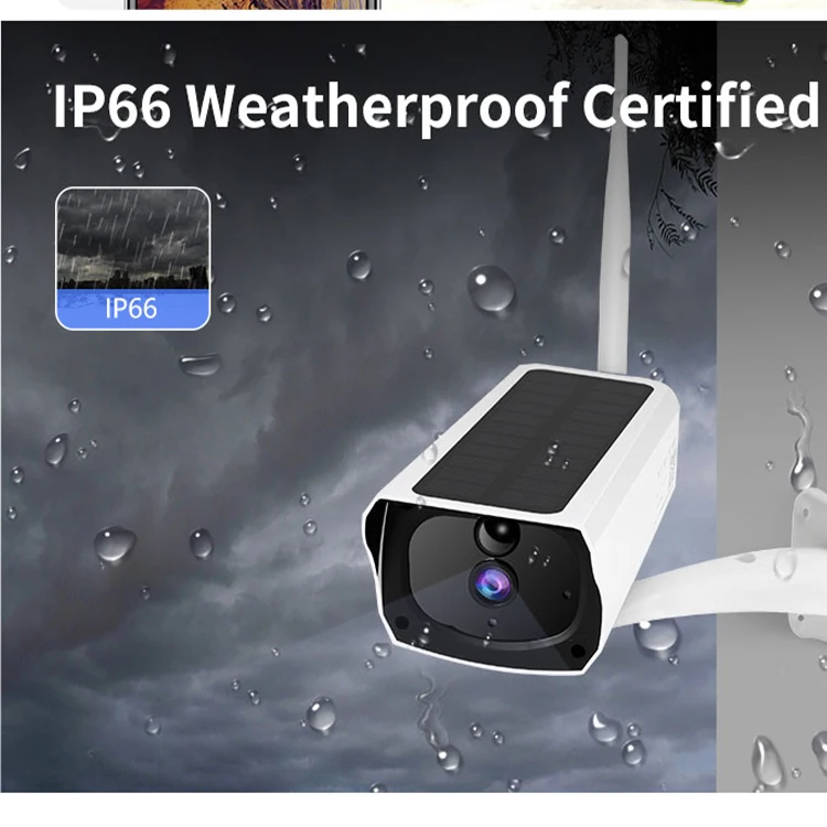 Панели солнечных батарей вместе Wi-Fi камеры видеонаблюдения HD 1080P обнаружения движения Открытый ИК ночного видения охранной сигнализации солнечные