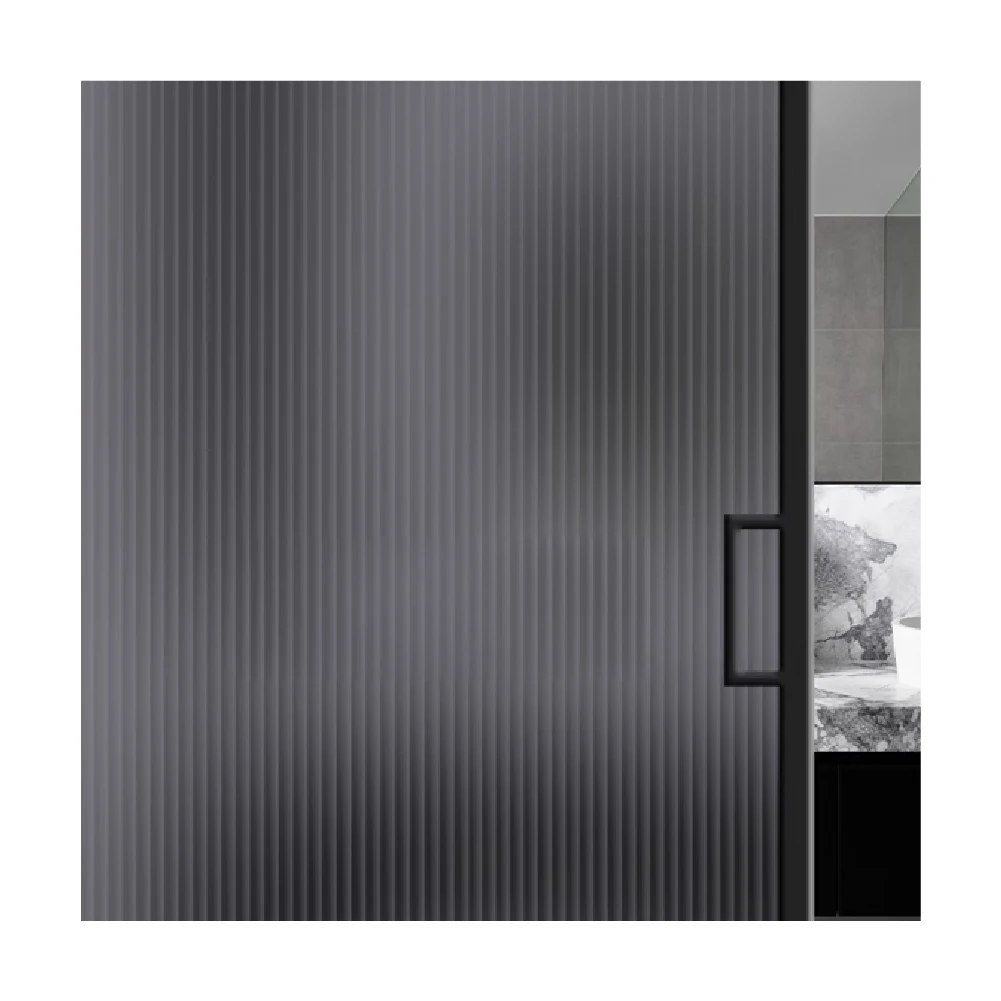Window Privacy Film Frosted 6mm Black Glass Window Anti-UV Window Coverings Decorative Reed glass film