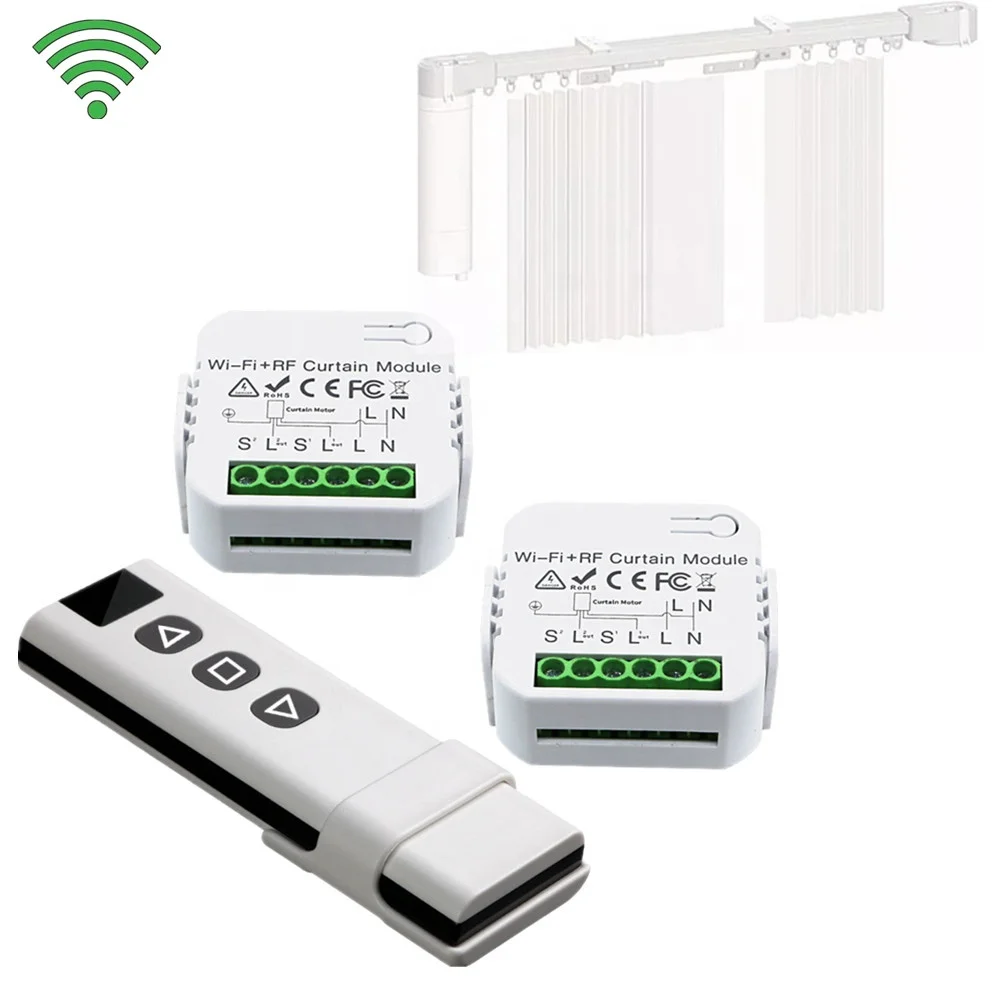 WIFI controller Smart Curtain Robot Track Tuya Smart Wifi Curtain Motor Rail Smart Curtain operator factory outlet HFY