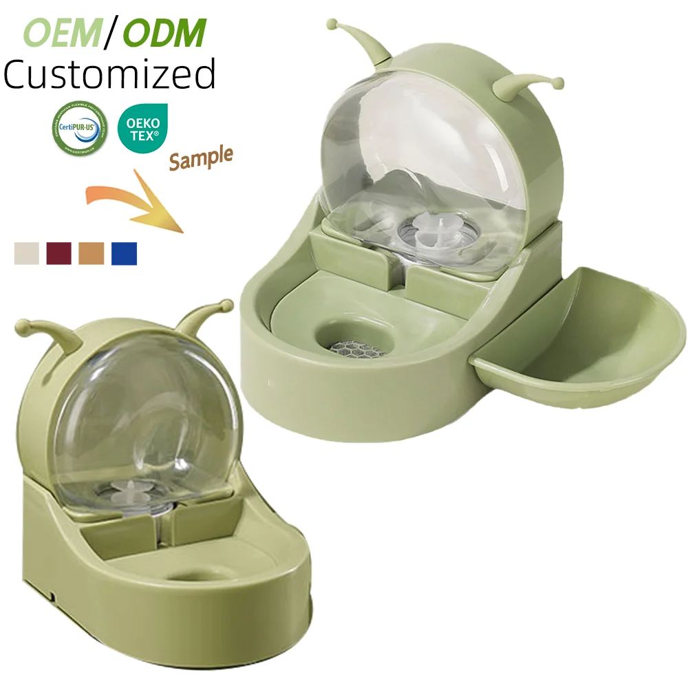 Hot selling wholesale Pet dog cat feeder PP+stainless steel food water dowl dog food bowl washable Removeable dog feeder dowls