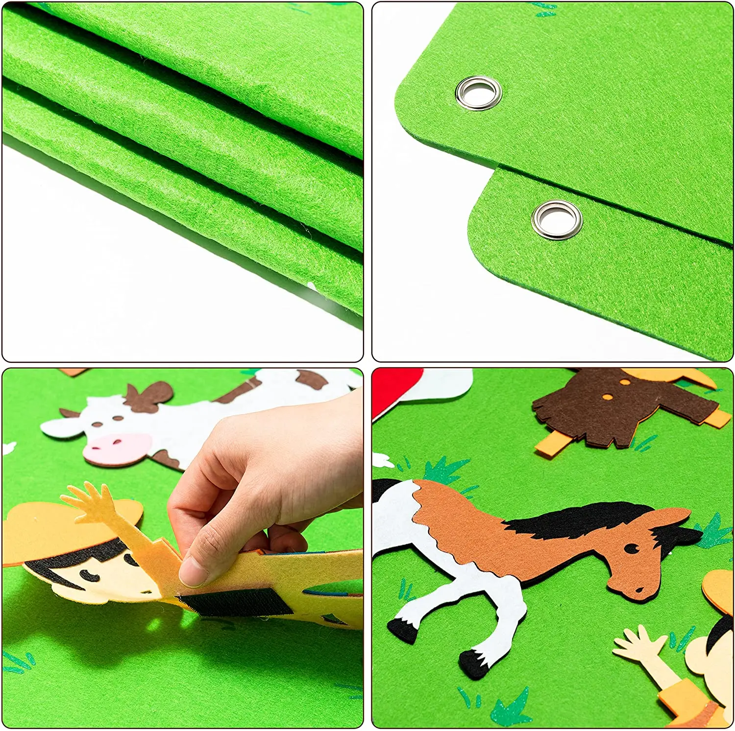 New design high quality E-co friendly preschool farmhouse theme story busy board for toddlers