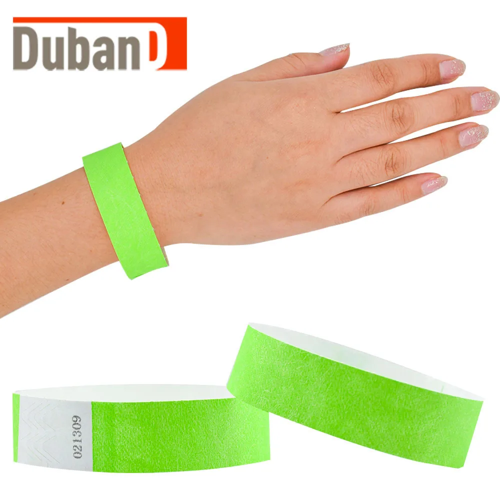 
Printable Tyvek wristbands waterproof disposable party supplies bracelet tickets ID wristbands for events and party 