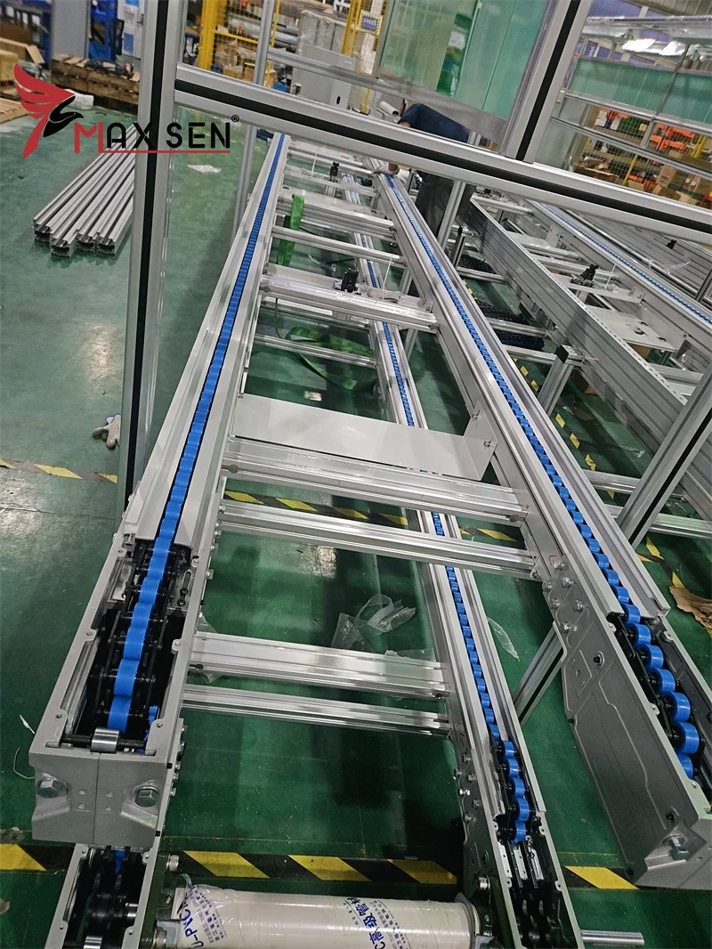 Maxsen Hot Sale Customized Double Speed Chain Conveyor Powered Pallet Transfer Chain Conveyor System Assembly Line