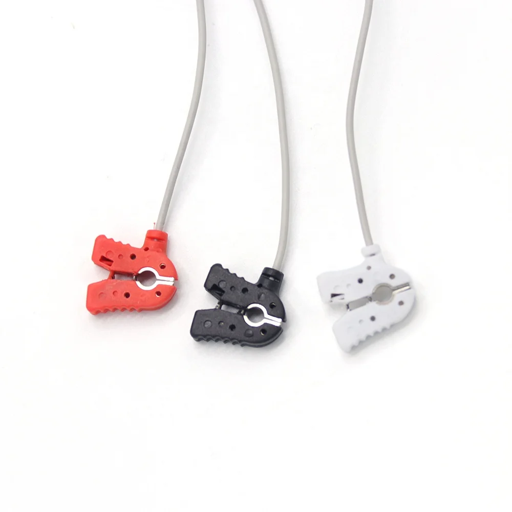 DIN Style Neonate ECG Lead wire 3 leads AHA Pinch Type