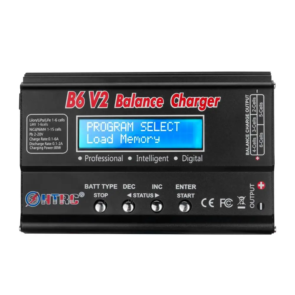 HTRC B6 V2 80W 6A Lipo Battery Charger Imax B6 Lipo Battery Charger for LiHV LiPo LiIon LiFe NiCd NiMH PB Battery